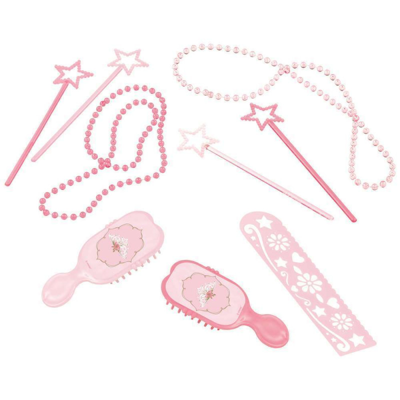 kit d'accessoires en plastique rose pour petites p