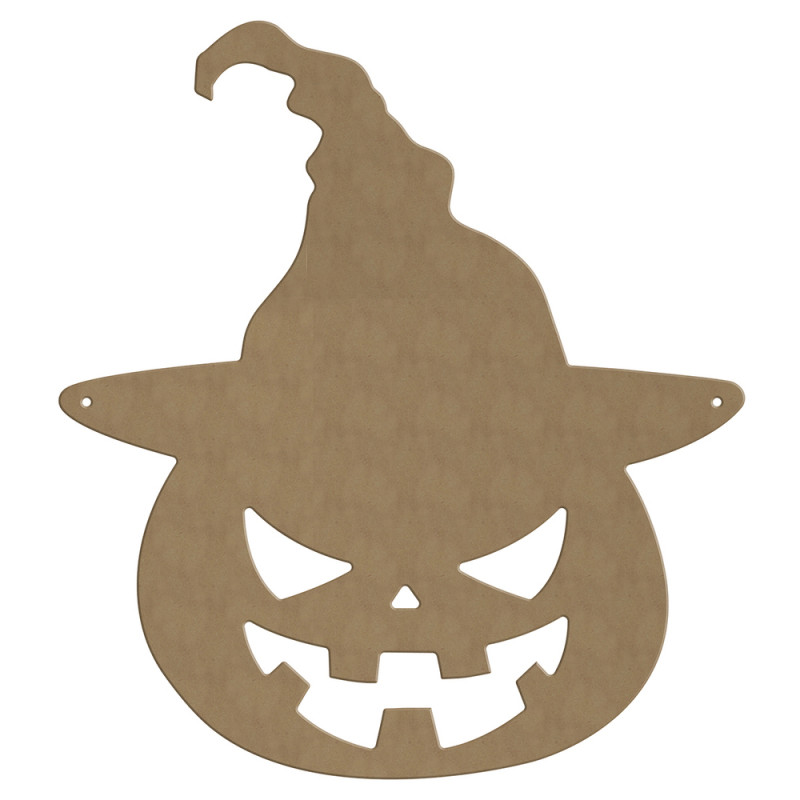 Décor Halloween en bois à customiser : Citrouille