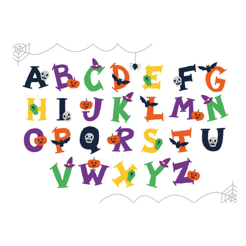 Gommettes Lettres de l'alphabet pour Halloween L 1