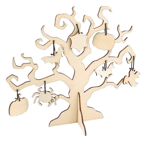 Arbre en bois effrayant d'Halloween L. 22. 5 cm H.