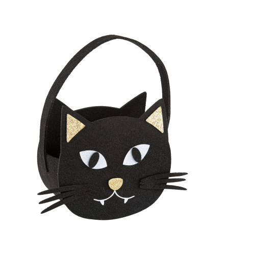 Panier Chat en feutrine noir 25 x 21 x 8. 5 cm