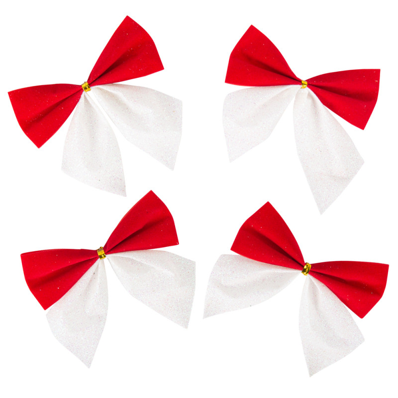 Noeuds Velours Rouge Paille x4