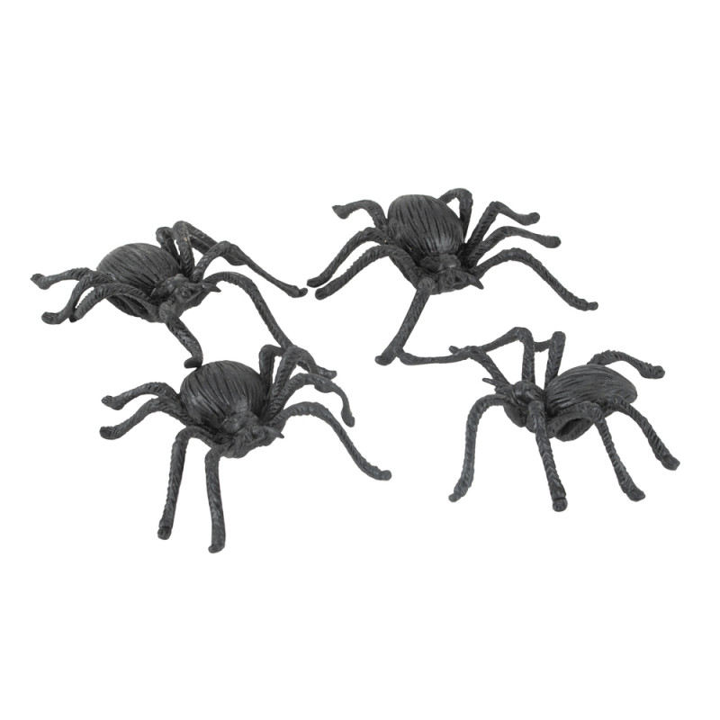 4 araignées noires 7. 5X7cm