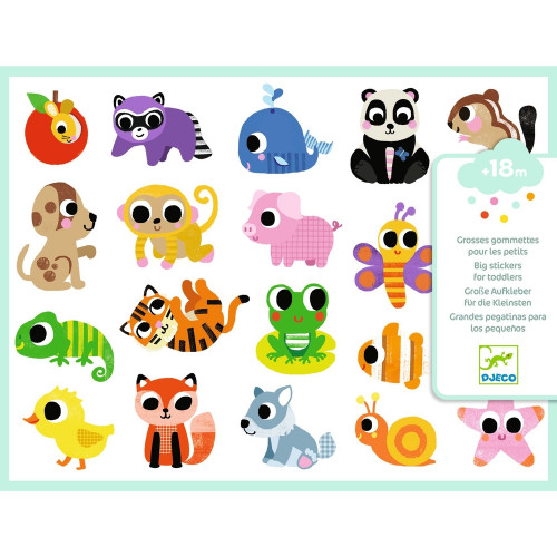 Gommettes, stickers à coller 'Bébés animaux' - x12