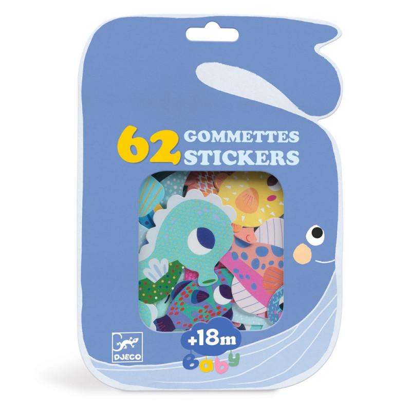 Gommettes, stickers à coller 'Animaux de la mer' -