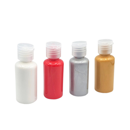 Peinture fluide : rouge, blanc, doré et argent - 4