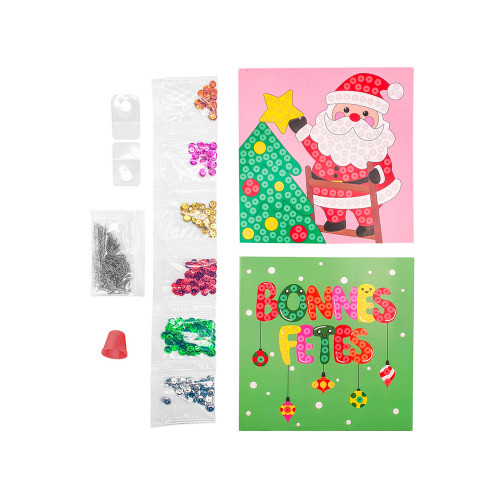 Kit de 2 tableaux sequins, thème Noël, coloris mix