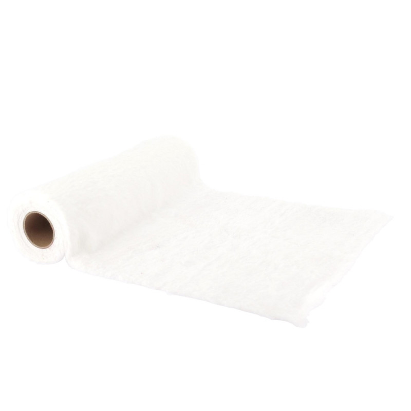 Chemin de table en fourrure, coloris blanc - 30x30