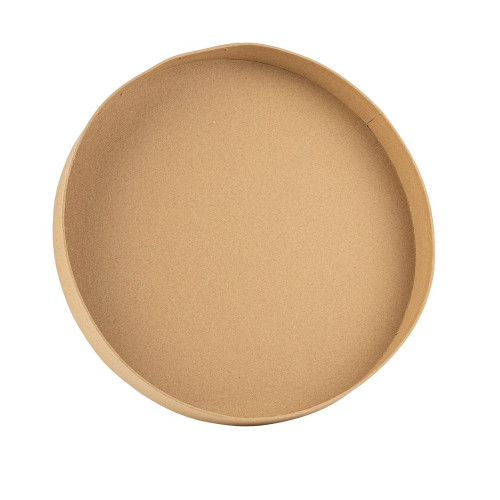 Plateau rond en carton kraft, coloris naturel - D.