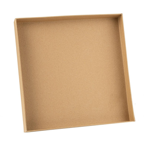 Plateau carré en carton kraft, coloris naturel - L