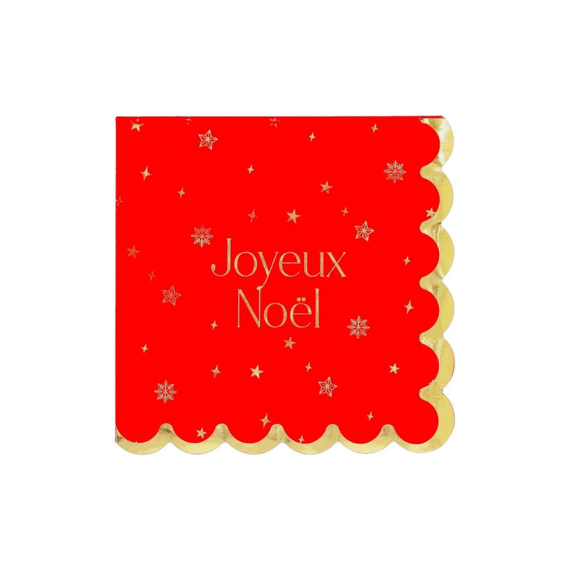 16 serviettes en papier : 'Luxury', coloris rouge/