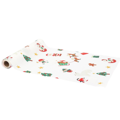 Décoration de Noël, chemin de table en tissu, colo