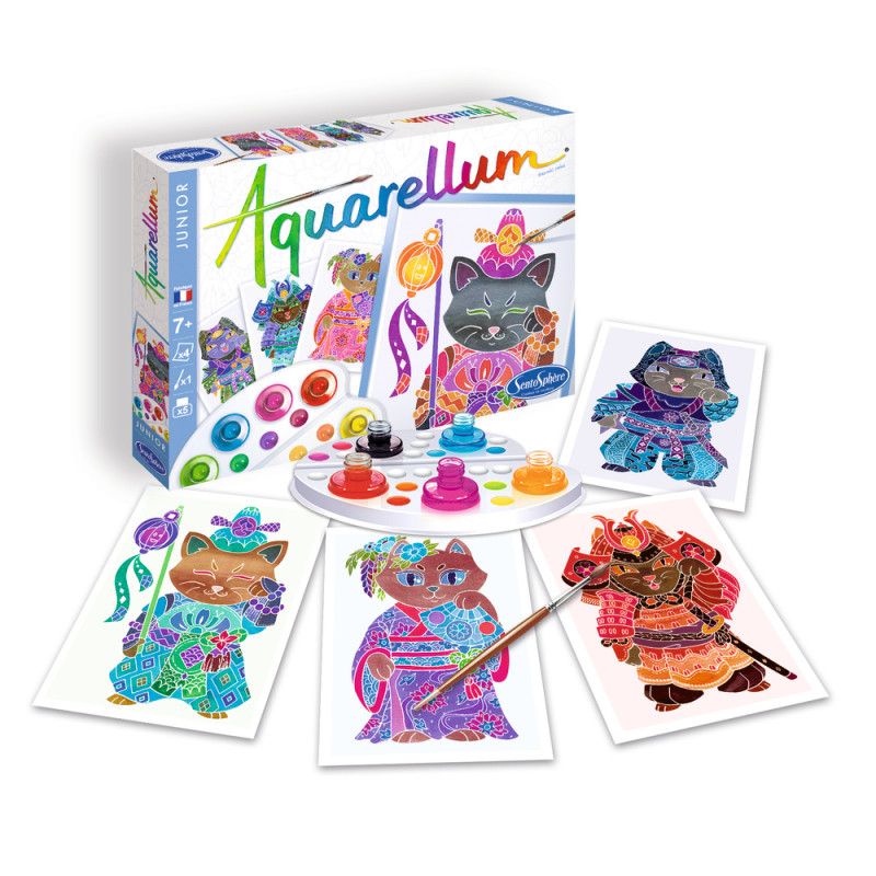 Aquarellum junior 'Maneki Neko' : 4 tableaux japon