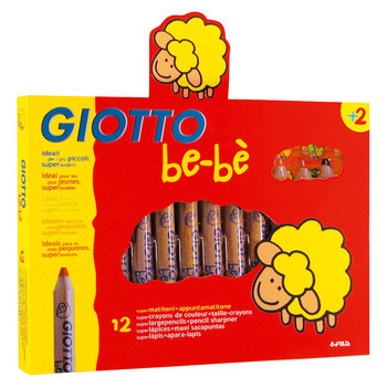 Crayons de couleurs Giotto be-bè x12 +étui avec ac