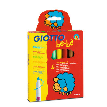 Feutres maxi Giotto be-bè x 6, dans étui