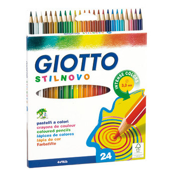 Crayons de couleurs Giotto Stilnovo, l'étui de 24