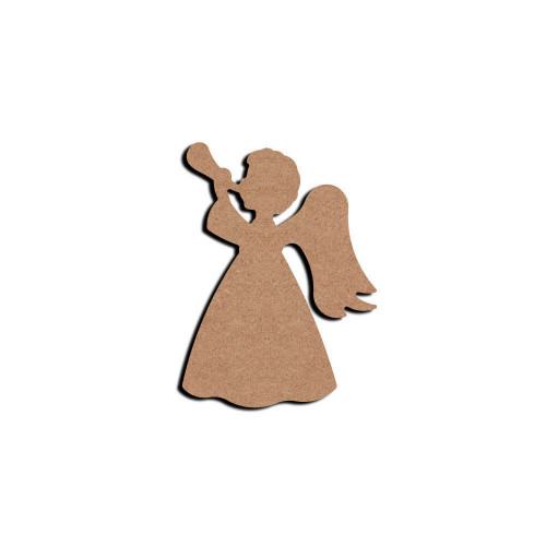 Forme en médium - Ange avec trompette 14x11cm