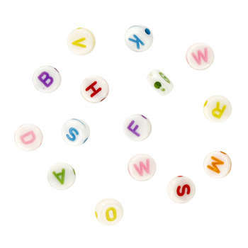 Perles acryliques Lettres rondes (3mm), assortimen