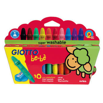 Crayons cire par 10 + 1 taille crayon Giotto be-bè