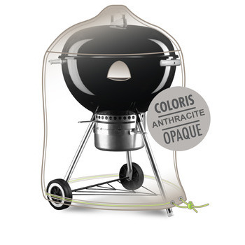 Housse pour barbecue rond en polyester anthracite