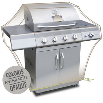 Housse pour grand barbecue en polyester anthracite