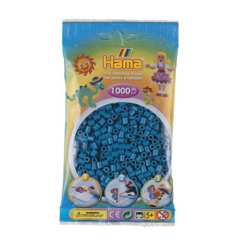 Jeu créatif-Midi sachet 1000 perles bleu pétrole