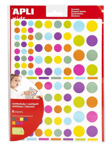 Gommette rond peps x 624 6 feuilles