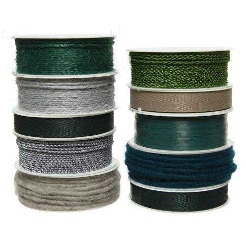 Ruban en polyester vert - contient 10 rouleaux dif