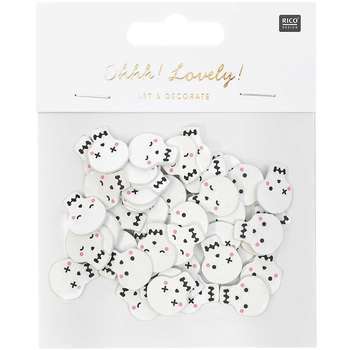 Confettis en bois avec forme de tête de mort (x48