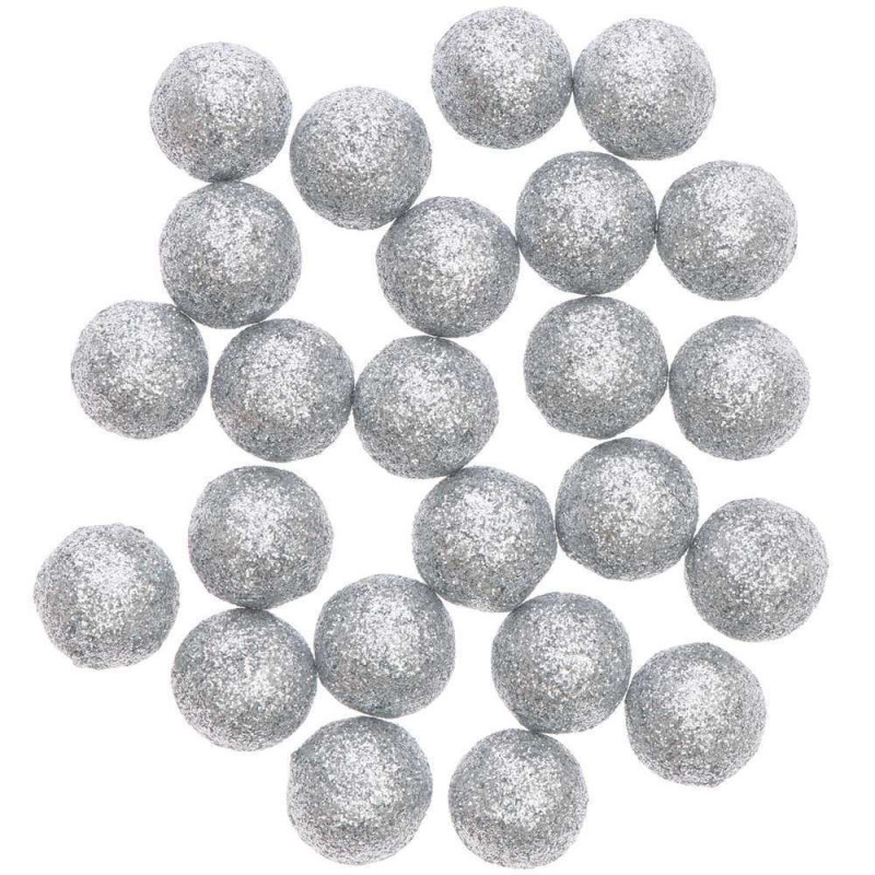 Boules pailletées médium coloris Argent
