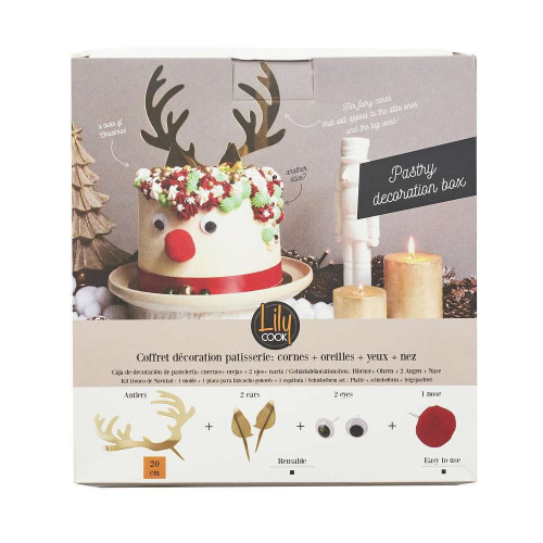 Décoration pour gâteau renne - Coffre 20x20cm
