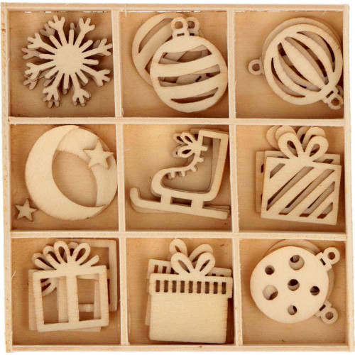 Set de 27 mini-silhouettes en bois Imagine Christm