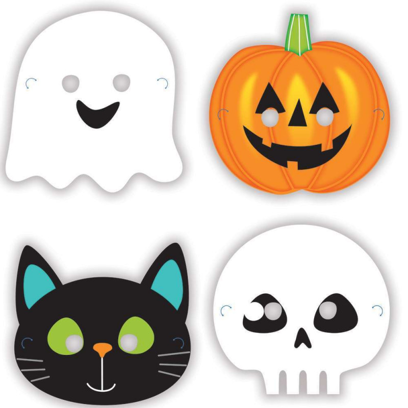 8 Masques Halloween petits montres en carton