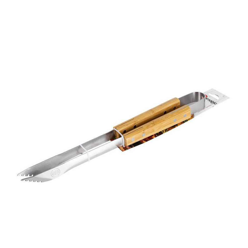 Pince inox 42 cm manche bambou