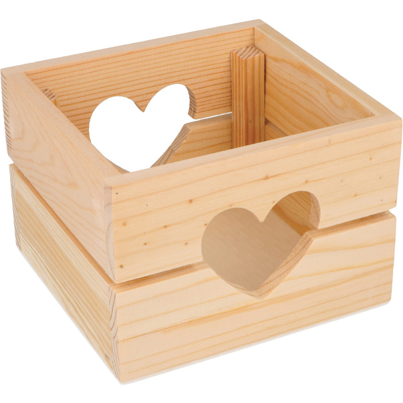 Casier ajouré cur en bois 12x11x8. 5cm