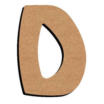 Forme en médium - Lettre majuscule D (8x6cm)