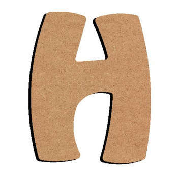 Forme en médium - Lettre majuscule H (8x6cm)