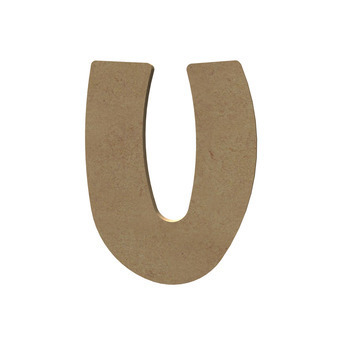 Forme en médium - Lettre majuscule U (15x12cm)