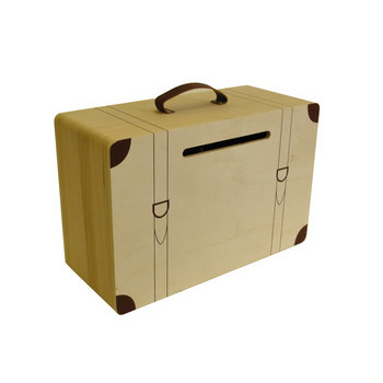Urne Valise, en bois L. 35 x 15 x H. 23 cm