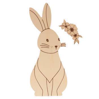 Silhouette Lapin de face avec couronne