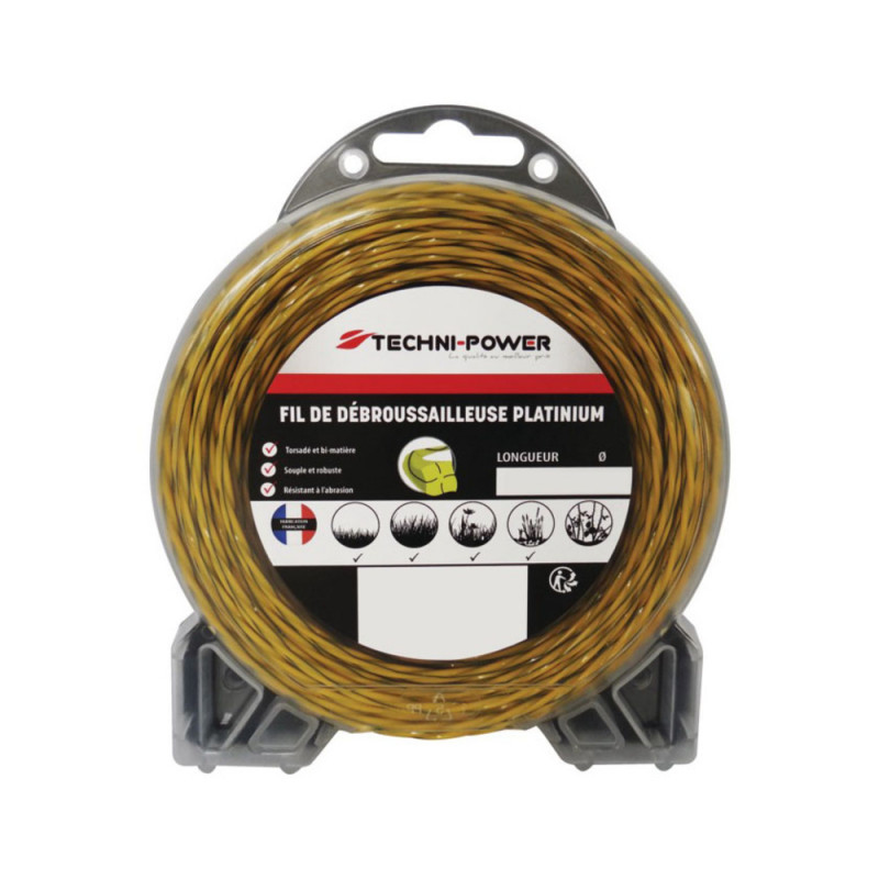 Fil de debroussailleuse torsade platinium ø 2 mm /