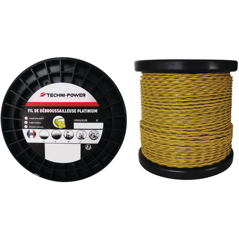 Fil de debroussailleuse torsade platinium ø 3 mm /
