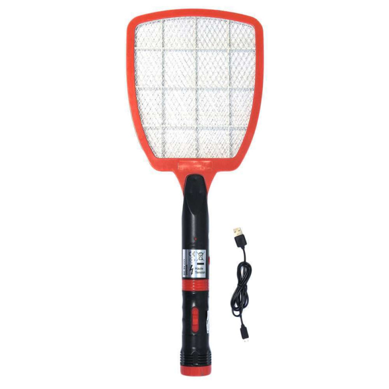 Raquette anti-insectes électrique rechargeable ave