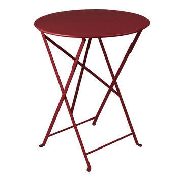 Table pliante ronde extérieure BISTRO en acier rou