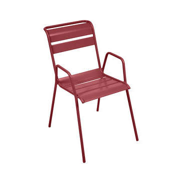 Fauteuil de jardin Bridge MONCEAU piment en acier