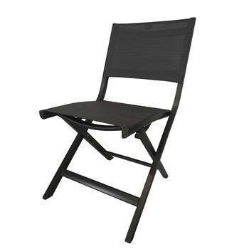 Chaise pliante, aluminium, coloris noir