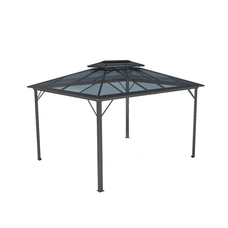 Tonnelle de jardin ATLAS en aluminium et toile gri