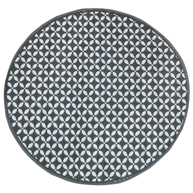 Tapis rond Jacquard SEVILLE réversible bleu nuit 1
