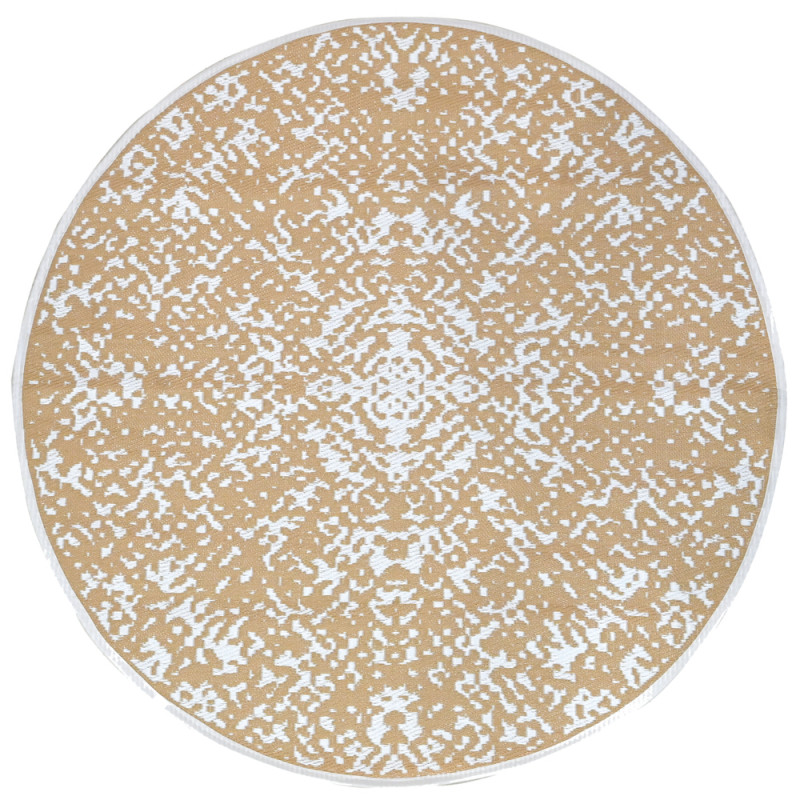 Tapis rond Jacquard JAIPUR beige réversible 150cm