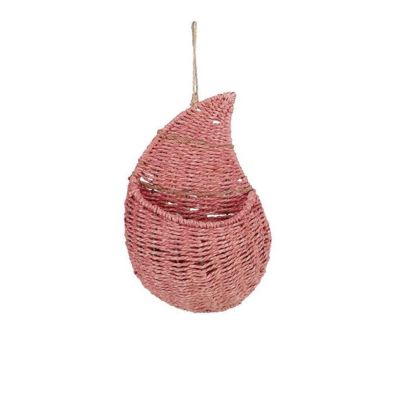 Panier mural rose Sila - 19x8xH. 29cm